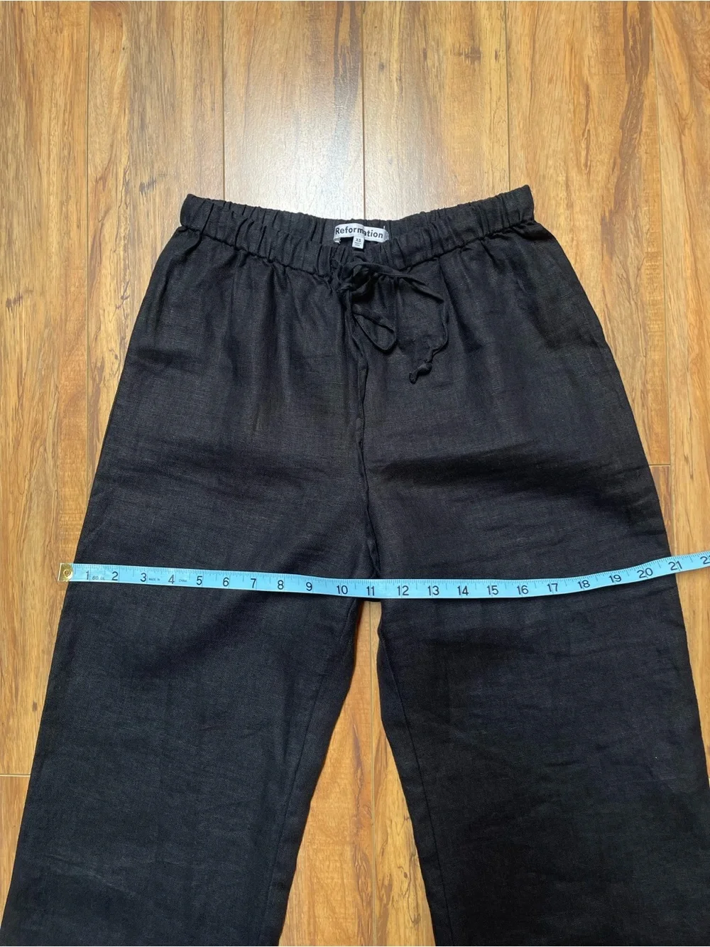 Reformation Olina Linen Pants in Black Size XS